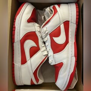 NIKE DUNK LOW RETRO UNIVERSITY RED/WHITE Size 12